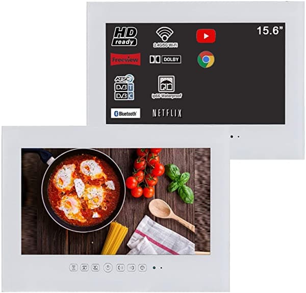 Soulaca Televisor Led De Baño Blanco Y Negro Android 5.1.1) N156Fs-Tw