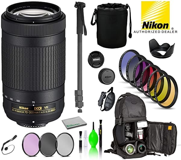 Nikon Af-P Dx Nikkor 2.756-11.811 In F/4.5-6.3G Ed Vr Lente Usa (20062) Con Paquete De Oferta Kit Incluye Dslr Sling Mochila 9Pc Kit De Filtro + Más A07NKAFP70300VR