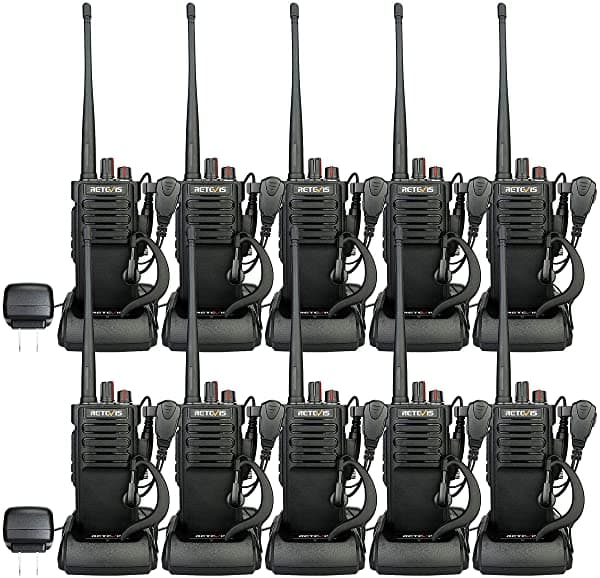 Retevis Rt29 Radios Bidireccionales De Largo Alcance 3200 Mah Uhf Radios Vox Emergencia Seguridad Negocios De Alta Potencia Walkie Talkie Con Auriculares (10 Unidades)