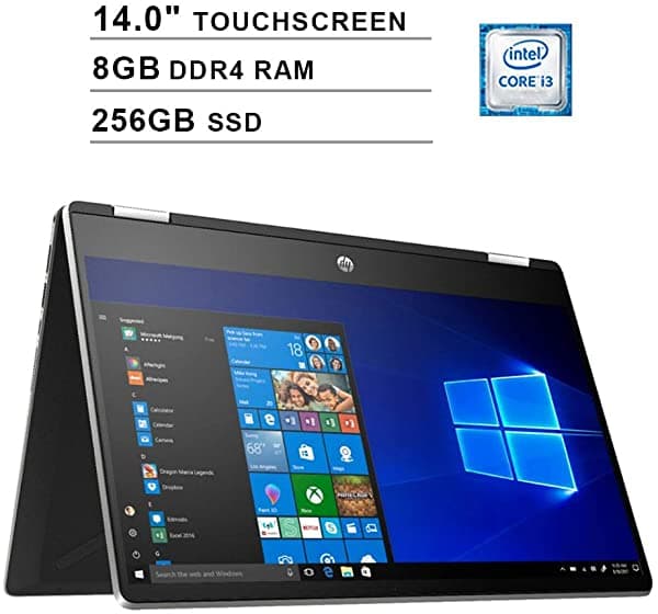 HP 2019 Pavilion X360 14" HD WLED 2 en 1 Notebook Con Pantalla Táctil (8th Gen Intel Core i3-8145U Hasta 3.9GHz 8GB DDR4 RAM 256GB SSD WiFi Bluetooth HDMI Windows 10 Home) (Plata)