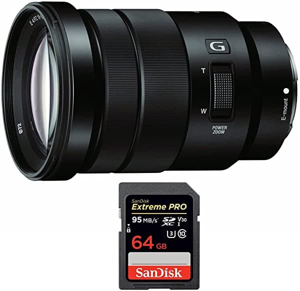 Sony E Pz 18 - 105 °F/4 G Oss Power Lente De Zoom (Selp18105G) Con Sandisk Extreme Pro - Tarjeta De Memoria Sdxc 64 Gb Uhs-1 Tarjeta De Memoria E10SNSELP18105G