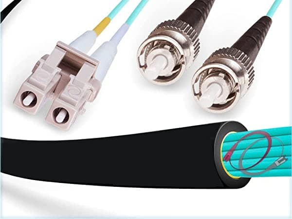 FiberCablesDirect | 300M OM4 LC ST Fiber Patch Cable | Interior/Exterior 100G LC ST Multimode 50/125 - 300 Metros 984.25Ft | Opciones de Longitud FCDUS392v11328