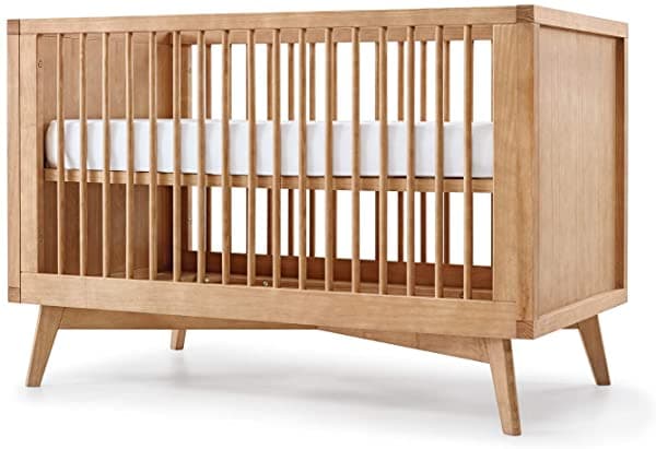 Simply Nursery Baby Retro 3-in-1 Cuna Convertible | Acabado de Avellana | Madera Maciza | Diseño Moderno 1118.7.5.573.573