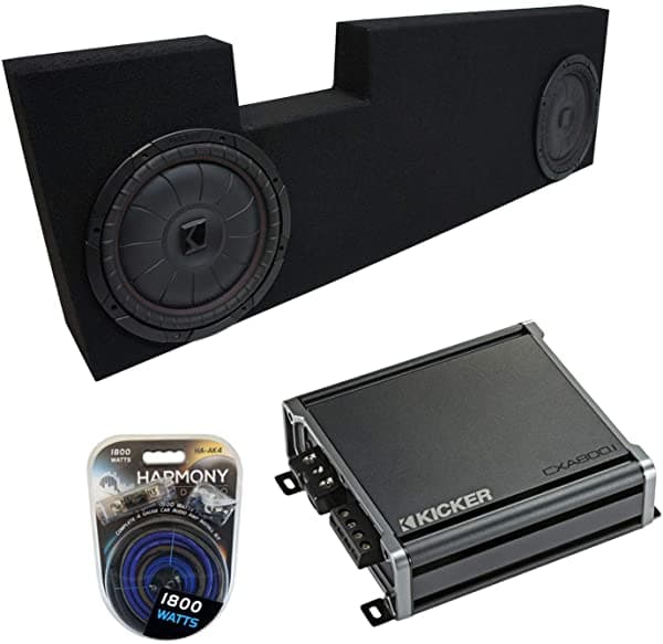 Harmony Audio Compatible con 2001-2014 Ford F250 F350 Super Crew Truck Kicker Bundle CompVT CVT12 Doble 12 Caja para Subwoofer y Amplificador CXA800.1 KICKER16-PACK2224