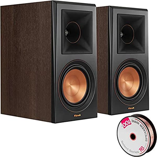 Klipsch 1065805 Rp-600M Referencia Premier - Altavoz De 2 Vías Para Estantería (65" Nogal Cable De Altavoz De 100 Pies De Largo 16 Awg) E5KLPRP600MWL