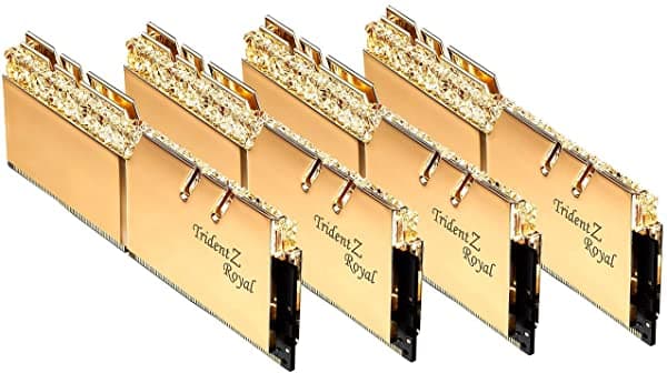 G.Skill 64Gb Ddr4 Trident Z Royal Gold 3200Mhz Pc4-25600 Cl14 135V Quad Channel Kit (4X16Gb) NA