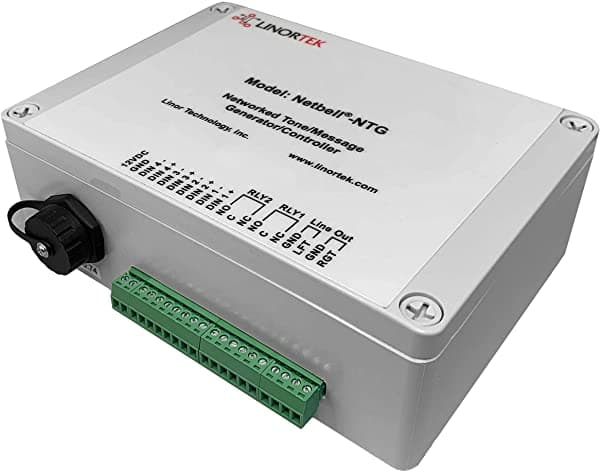 Linortek Netbell-Ntg Network Multi-Tone Generator Pa Sistema Controlador Con Software De Programación Bell Para Programar Sonidos Personalizados Para Alarma De Tiempo De Interrupción O Notificación De Emergencia