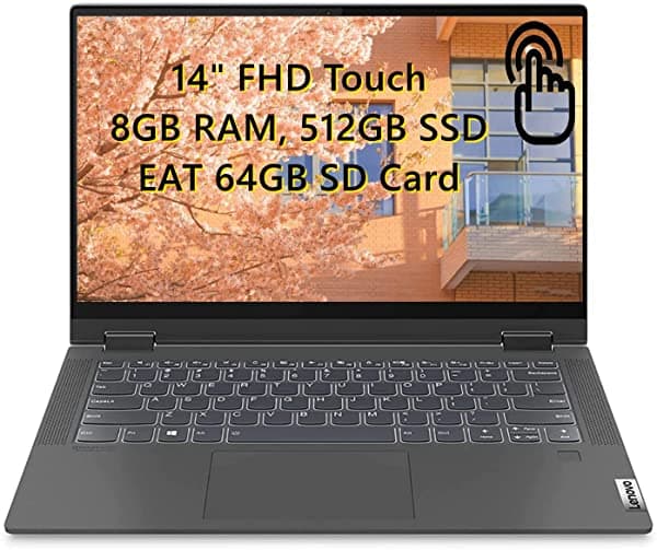 Lenovo Ideapad Flex 5 - Pantalla Táctil Fhd De 14 Pulgadas Lector De Huellas Dactilares Intel Core I5-1035G1 Hasta 1 Ghz 6 Núcleos 8 Gb Ddr4 Ram 512 Gb Ssd Cámara Web Bluetooth Hdmi Win 10 Tarjeta Sd Eat De 64 Gb Gris Grafito 81X
