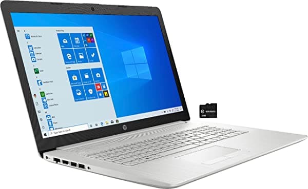 2021 HP 17.3" FHD IPS Notebook 11th Intel Quad Core i5-1135G7 (supera al i7-1065G7) 16GB RAM 256GB SSD DVD-RW USB-C HD Webcam WiFi HDMI Win10S Plata + Tarjeta Goldoxis HP 17 I5