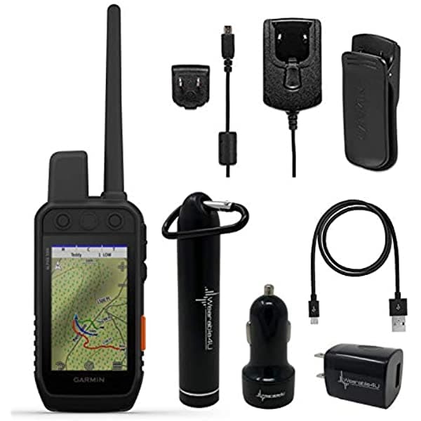 Garmin Alpha 200I - Rastreo De Perro De Mano Utiliza Tecnología Inreach Pantalla Táctil De 35 Pulgadas Legible A La Luz Del Sol Con Paquete De Alimentación Wearable4U 010-02230-50