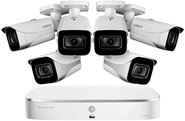 Lorex 4Kai86-2 4K Sistema De Videovigilancia Con Lorex N842A82 2Tb Fusion Nvr Y 6 E861Ab 4K Bullet Cámaras Con Detección De Movimiento Inteligente Y Control De Voz En Casa Inteligente