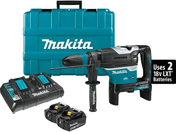 Makita Xrh07Ptu 18V X2 Lxt Litio-Ion (36V) Sin Escobillas Inalámbrico 1-9/16" Avanzado Avt Kit De Martillo Rotativo Avanzado Acepta Sds-Max Bits Aws (5.0Ah)
