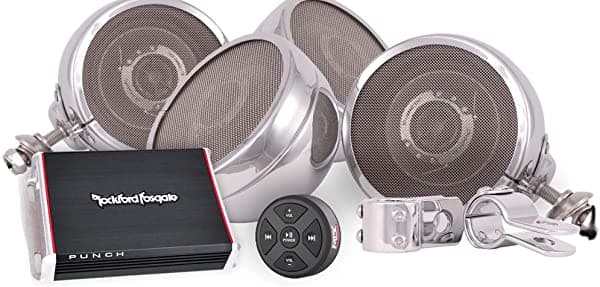 Steel Horse Audio St600 Platinum - Sistema De Altavoces Para Motocicleta (4 Altavoces/Cromo Clásico)