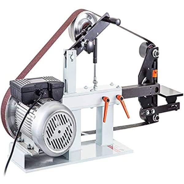 Vevor Amoladora De Banda De 2 Hp De Velocidad Constante Lijadora De Disco De Banda De 2 X 82 Pulgadas Con 3 Muelas De 110 V Lijadora De Banco De 12 Pulgadas Y Soporte De Herramientas De Platina Plana Para Fabricación De Cuchillos