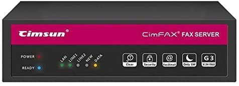 CIMSUN Cimfax T5 Servidor De Fax Enviar/Recibir Fax Desde Pc/Teléfono Fax A Través De Línea Telefónica V.34 Fax Módem De Alta Velocidad 2-Port 200 Usuarios CF-P4280