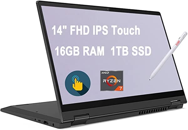 Flagship 2021 Lenovo Flex 5 14 2 En 1 Portátil 14" Fhd Ips Pantalla Táctil Amd Octa-Core Ryzen 7 5700U (Beats I7-10710U) 16Gb Ram 1Tb Ssd Retroiluminado Teclado Fingerprint Usb-C Dolby Win10 Negro + Icarp Pen