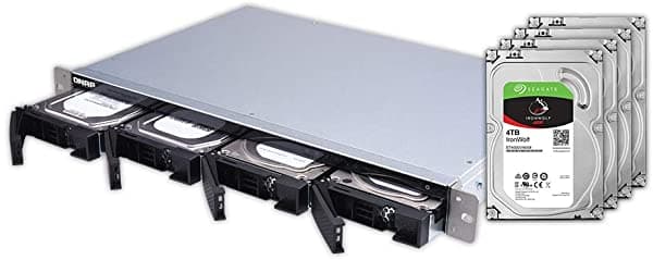 Nas De Montaje En Rack De 4 Bahías De Qnap Con Unidades Seagate Ironwolf Preconfiguradas Raid 5 Bundle (Ts-431Xeu-2G-44R-Us)