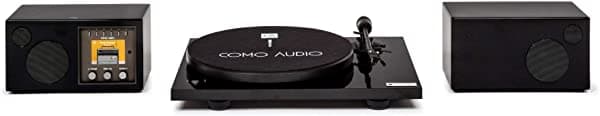 Como Audio Solo + Ambiente + Tocadiscos - 3 Sistema Bundle Negro (Hickory/Black) SAT