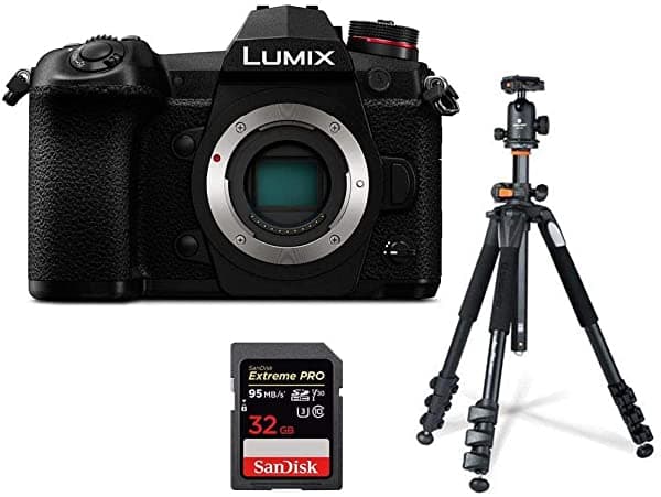 Panasonic Lumix G9 4K Cuerpo de Cámara Digital Sin Espejo (Negro) 20.3MP Paquete con Vanguard Alta Pro 264AB 100 Trípode de Aluminio con Rótula de Bola SBH-100 Tarjeta SD de 32 GB Protector LCD Kit de Limpieza Paño