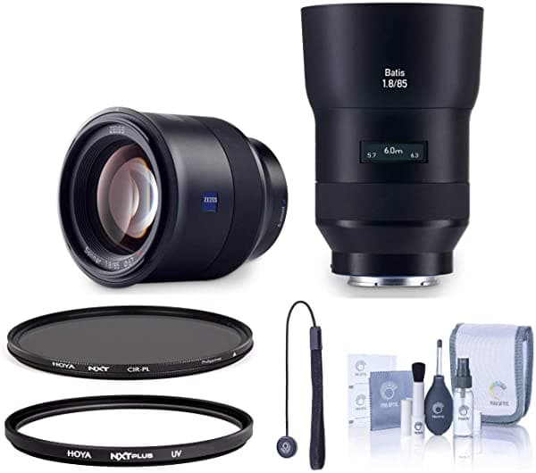Zeiss Batis - Lente De 3.346 In F/1.8 Para Cámaras Sony Full Frame E-Mount Con Filtro Polarizador Circular Hoya 2.638 In Nxt + Filtro Uv Hoya Nxt Plus 2.638 In 10 Capas Hmc + Kit De Limpieza + Tapón Batis Series