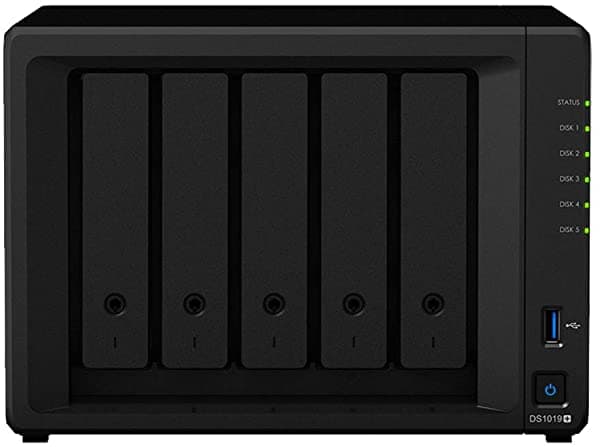 Synology Diskstation Ds1019+ Iscsi Nas Server Con Intel Celeron Hasta 23 Ghz Cpu 8 Gb De Memoria 10 Tb Hdd Storage Dsm Operating Sistema DS101911