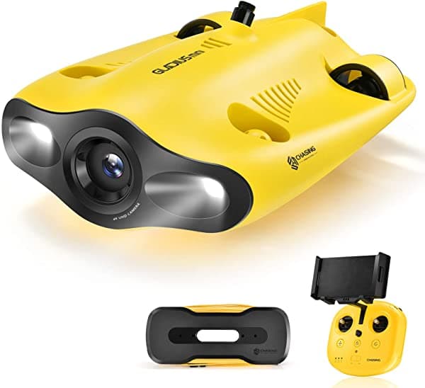 gladius Mini Dron Subacuático 4K 1080P 12MP UHD Cámara Subacuática para Visualización en Tiempo Real Control Remoto y Control por Aplicación Buceo a 330 Pies Transmisión en Vivo Bloqueo de Inclinación Ajustable Ecosonda Mini ROV Chasing MINI 1
