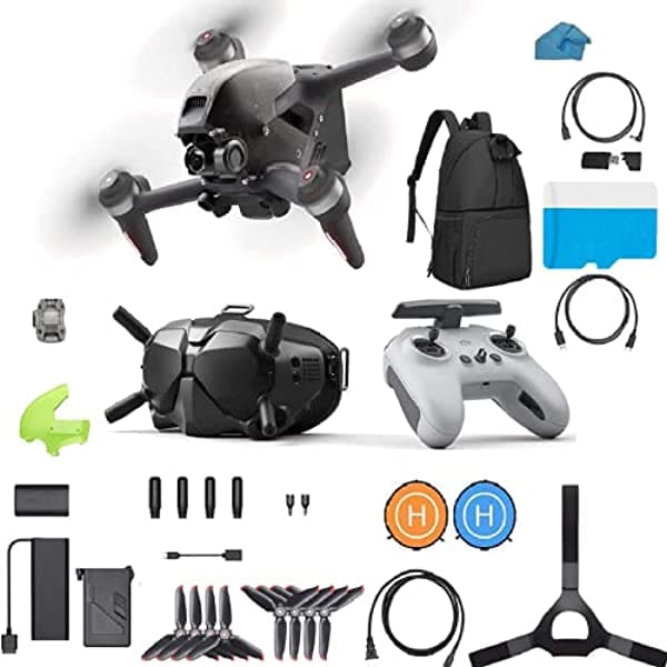DJI FPV Combo - Paquete de Cuadricóptero UAV en Primera Persona con Tarjeta de 128GB Mochila Plataforma de Aterrizaje 4K Modo de Vuelo S Súper Ancho 150° FOV Transmisión HD Freno de Emergencia y Desplazamiento y Más