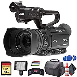 JVC GY-HM180 Videocámara Ultra HD 4K con HD-SDI, Estuche Acolchado, Luz LED y Tarjeta de Memoria 64GB 6JVCGYHM180UP1
