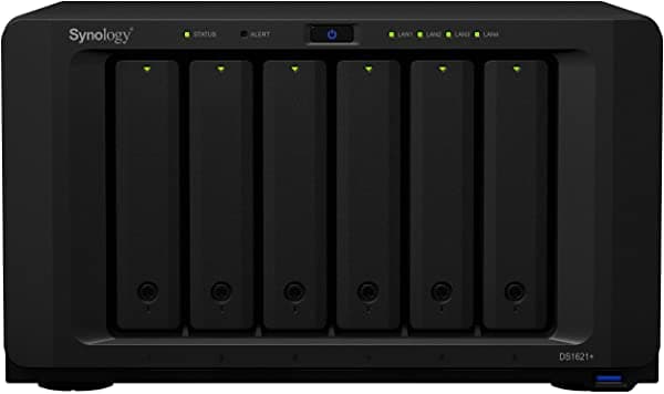 Synology Diskstation Ds1621+ Servidor Nas Para Empresas Con Cpu Ryzen Memoria De 16 Gb Ssd M.2 De 1 Tb Disco Duro De 12 Tb Sistema Operativo Dsm Listo Para Objetivos Iscsi ASIHLAMZ327