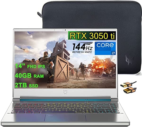 Acer Flagship Predator Triton 300 Se 14 Gaming Laptop 14 "Fhd 144Hz Ips 11Th Gen Intel 4-Core I7-11375H 40Gb Ram 2Tb Ssd Geforce Rtx 3050Ti 4Gb Usb-C Acer Predator Triton 300 SE