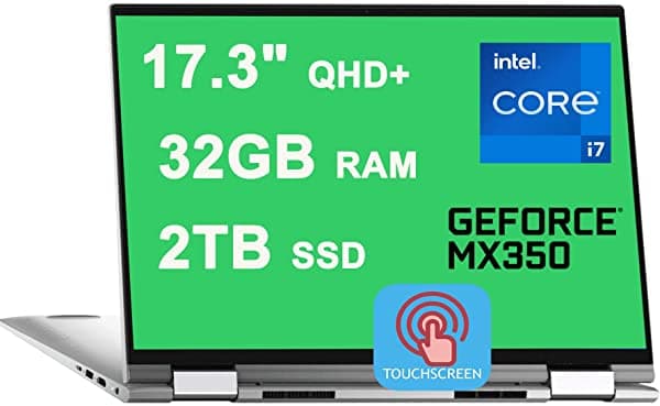 Dell Insignship Inspiron 17 7000 7706 2-In-1 Laptop 17.3 Qhd+ Ips Touchscreen 11Th Gen Intel Quad-Core I7-1165G7 32Gb Ram 2Tb Ssd Geforce Mx350 Thunde Dell Inspiron 17 7000 7706
