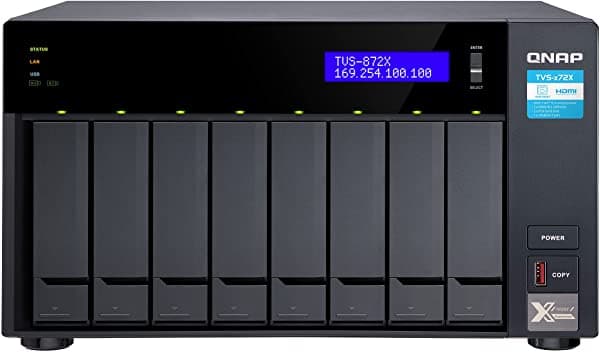 Qnap Tvs-872X-I5-8G-Us - Nas De Escritorio De Alta Velocidad De 8 Bahías Con Cpu Intel Core I5 De 6 Núcleos Memoria Ddr4 De 8 Gb Y Conectividad De Red De 5 Velocidades 10G/5G/2.5G/1G/100M (Sin Disco)