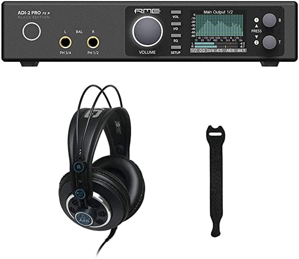 Rme Adi-2 Pro Fs R Ad/Da Converter (Edición Negra) Con Auriculares Akg K240 Mkii Pro Y Paquete De 10 Correas ADI-2 PRO FSR BE