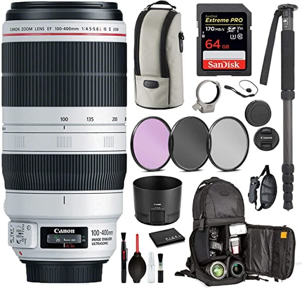 Canon Ef 3.937-15.748 In F/4.5-5.6L Is Ii Usm Lente Usa (9524B002) Con Paquete Profesional Kit De Oferta Para Canon Eos Incluye: Dslr Sling Mochila 9Pc Kit De Filtro Sandisk 64Gb Extreme Sd Card + Más