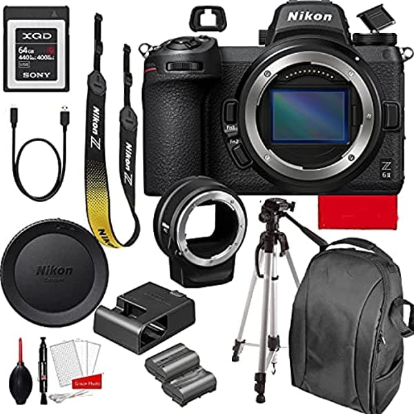 Cámara Digital Nikon Z6Ii Sin Espejo De 245 Mp (Solo Cuerpo) + Adaptador De Montaje Ftz 64 Gb Serie G Xqd + Paquete De Accesorios (20 Piezas)