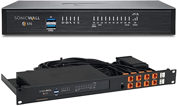 Sonicwall Tz570 Network Seguridad Appliance Y 3Yr Secure Upgrade Plus Essential Edition (02-Ssc-5661) Con Un Rackmount.It Rm-Sw-T9 - Kit De Montaje En Rack Para Sonicwall Tz570 Y Sonicwall Tz670