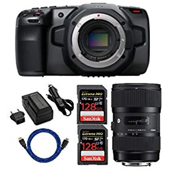 Blackmagic Design Cámara De Cine De Bolsillo 6K (Canon Ef) Con Paquete De Accesorios Sigma De 0.709-1.378 In (6 Artículos) CAMPOCHDEF6K-K3