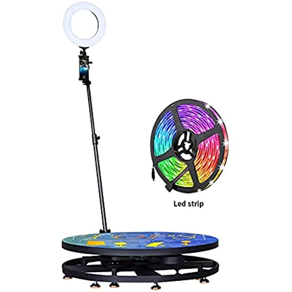Doel - Cabina Fotográfica De 360° Giratorios De Movimiento Lento Portátil Con Plataforma Giratoria De 360 Grados Cabina De Fotos Con Soporte Giratorio (45.2") 360-120