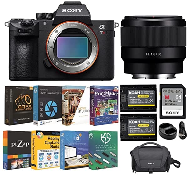 Sony Alpha A7R III Cámara Sin Espejo Full Frame con Lente FE 50mm f/1.8 y Paquete de Accesorios (6 Artículos)