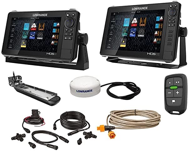 Lowrance Hds Live Bundle - 9 & 12 Display Ai 3-In-1 T/M Transductor Punto 1 Antena Gps Lr-1 Remote & Cableado