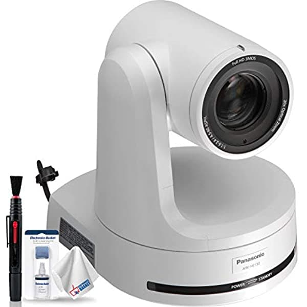 Panasonic Aw-He130 Hd Cámara Ptz Integrada (Blanco) + Juego De Limpieza De Lentes - Paquete Base
