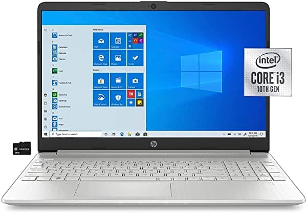 Notebook HP Con Pantalla Táctil De 15.6 Pulgadas Intel Core i3-1005G1 De 10ª Gen Hasta 3.4 GHz (Supera Al i5-7200U) 16 GB DDR4 RAM 1 TB SSD WiFi 802.11ac Cámara Web HD USB-C HDMI Plata Windows 10 S Tarjeta Goldoxis HP i3 touch