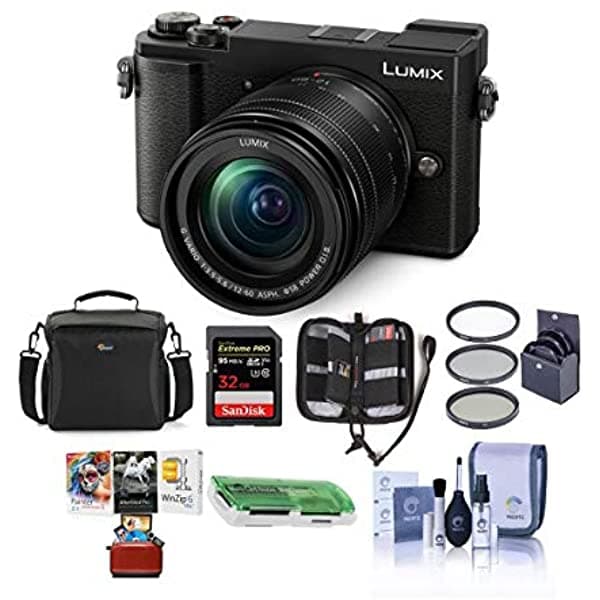 Panasonic Lumix Dc-Gx9 20.3Mp Camara Mirrorless 12-60 Mm F3.5-5.6 Lente Black Bundle Camara Fondo 32Gb Kit De Limpieza De Tarjetas Sdhc U3 Lector De T