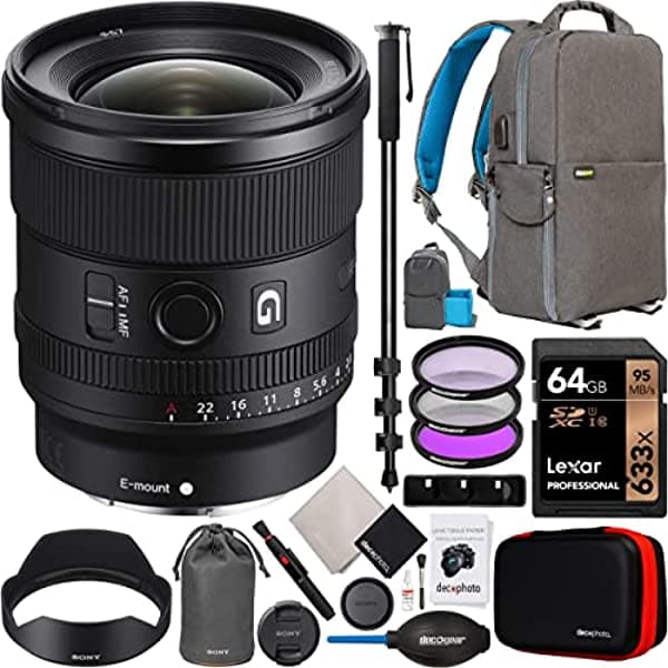 Sony Fe 20 Mm F1.8 G De Fotograma Completo Ultra Gran Angular G Lente Sel20F18G E-Montre Sin Espejo Camara Bundle Deco Engranaje Fotografia Mochila Ca E11SNSEL20F18G