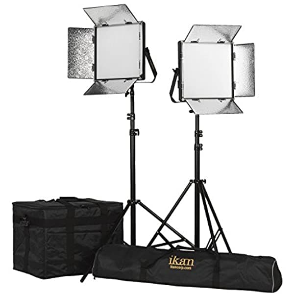 Ikan Lyra Bi-Color 3200 K-5600 K Soft Panel Mitad X 1 Studio & Campo Luz Led Panel Suave 1 X 1 Negro LB10-2PT-KIT