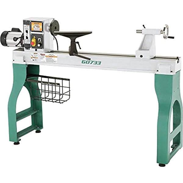 Grizzly Industrial G0733 - Torno para Madera 18" x 47" de Alta Resistencia