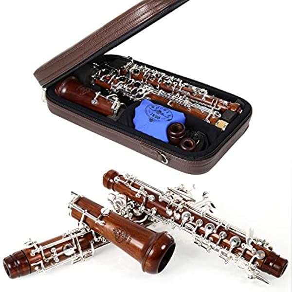 Rochix Oboe Nivel De Rendimiento Profesional Rhs13 Redwood Cuerpo Plateado Semia Automático C Tono 2 Reeds1 Taño De Limpieza1 Oboe Swab1 Rest
