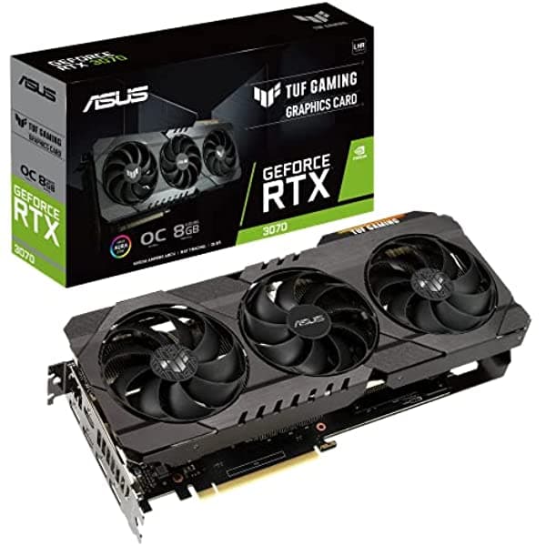 Asus Tuf Gaming Nvidia Geforce Rtx 3070 V2 Oc Edition - Tarjeta Gráfica (Pcie 4.0 8 Gb Gddr6 Lhr Hdmi 2.1 Displayport 1.4A Rodamientos De Ventilador De Doble Bola Certificación De Grado Militar Gpu Tweak Ii) TUF-RTX3070-O8G-V2-GAMING