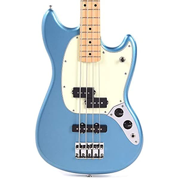 Fender Player Mustang Bajo Pj Lake Placid Blue Con Golpeador Menta (Cme Exclusive)