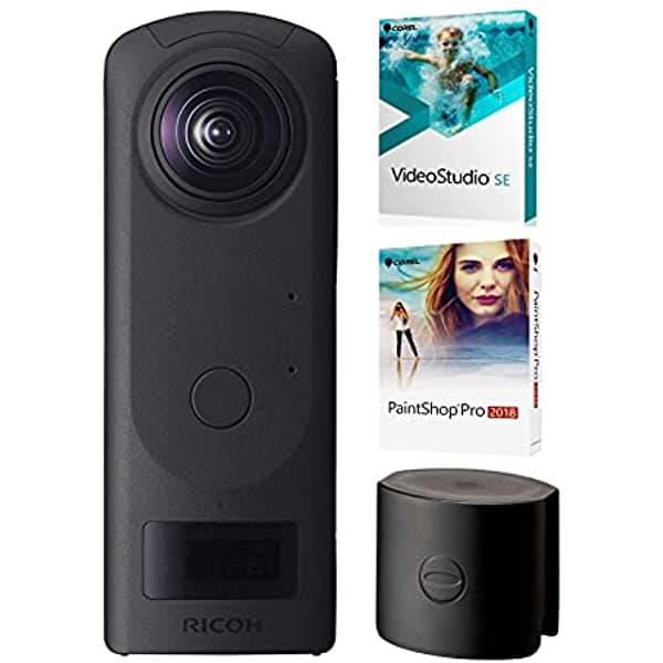 Ricoh Theta Z1 360 Cámara Con 51 Gb De Almacenamiento Interno Con Tapa De Lente Y Kit De Software Corel Essential Photo Y Video Suite (3 Artículos) 910830_K1